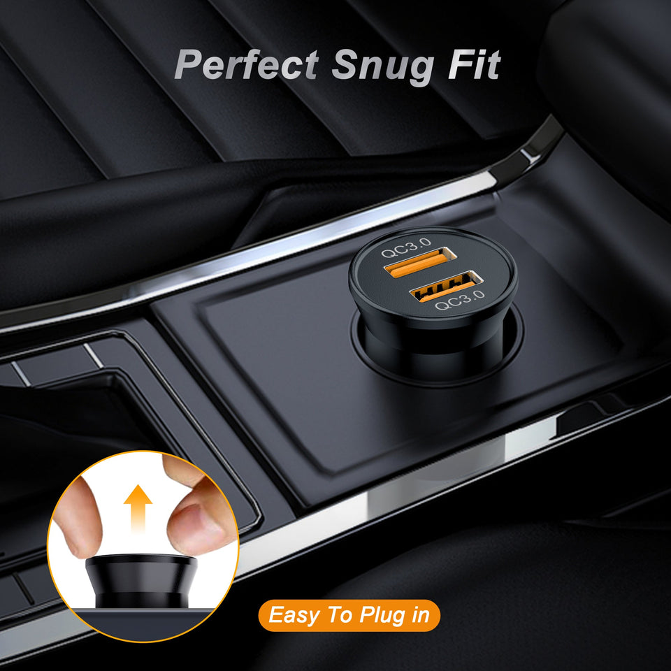 Dual USB Fast Car Charger 6A/36W QC3.0 compatible with IOS & Android Smartphones - The Big Plus Store