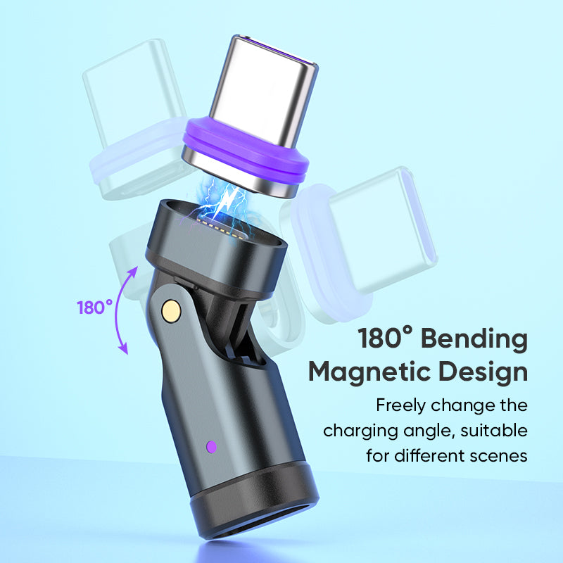 100W Magnetic USB‑C Fast Charging Cable – Strong Magnetic Lock, Nylon Braided, LED Indicator (1M)