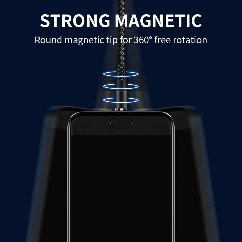 Magnetic Charging Cable 6‑Pack – 3‑in‑1 USB Cable with 360° Rotation, LED Light & Nylon Braided Design (0.5M, 1M, 2M)