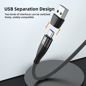 BIG+ 100W USB C to USB C Magnetic Charging Cable [2 Pack] 6in1 PD Fast Charging Nylon Braided Data Cable, USB A/C to Type C, I-Products and Micro USB