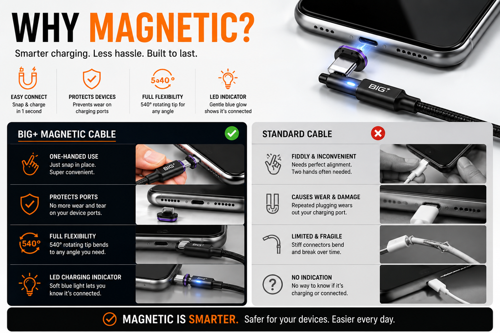 BIG+ 100W silicone cable fast charging iPhone – USB PD 3.1 compatible