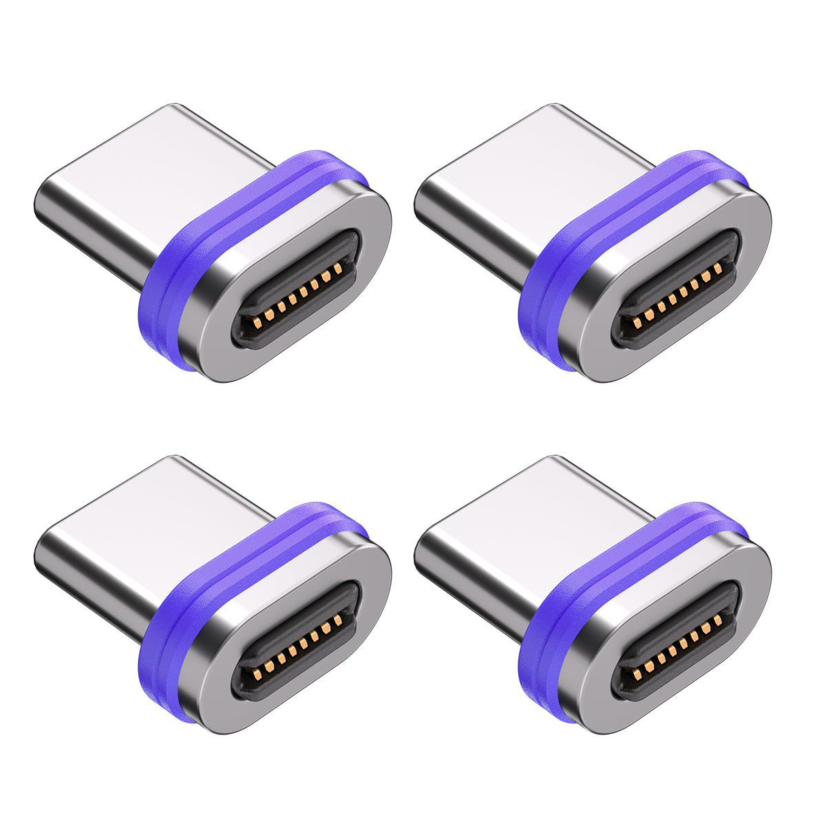 Replacement Magnetic Tips 4‑Pack for BIG+ 240W Magnetic Cables – Oval Type, 16‑Pin (Type‑C & i‑Device)