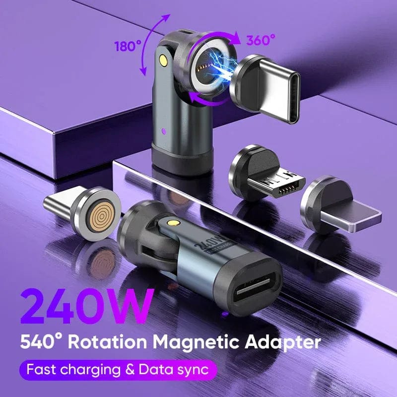 The BIG+ 240W Magnetic USB‑C Adapter delivers ultra‑fast charging, 540° rotation and a secure 16‑pin magnetic connection. Designed for laptops, tablets, phones and gaming devices — including USB‑C, Micro USB and iPhone devices when used with the correct cable.