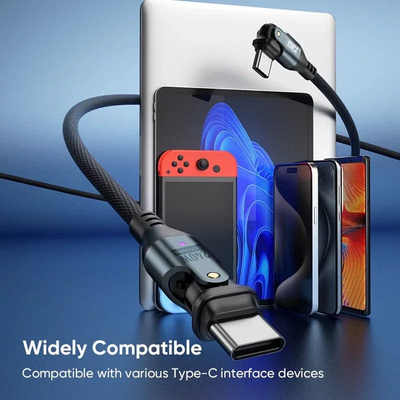 The BIG+ Store USB Cables 240W USB‑C Fast Charging Cable 2‑Pack – Dual Rotating Heads, High‑Speed PD Charging, Universal Compatibility (1.8m)
