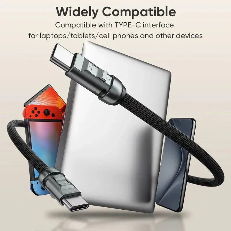 240W USB‑C Lanyard Charging Cable – 0.3M Wearable PD Fast Charger with Anti‑Loss Neck/Wrist Strap - The Big Plus Store