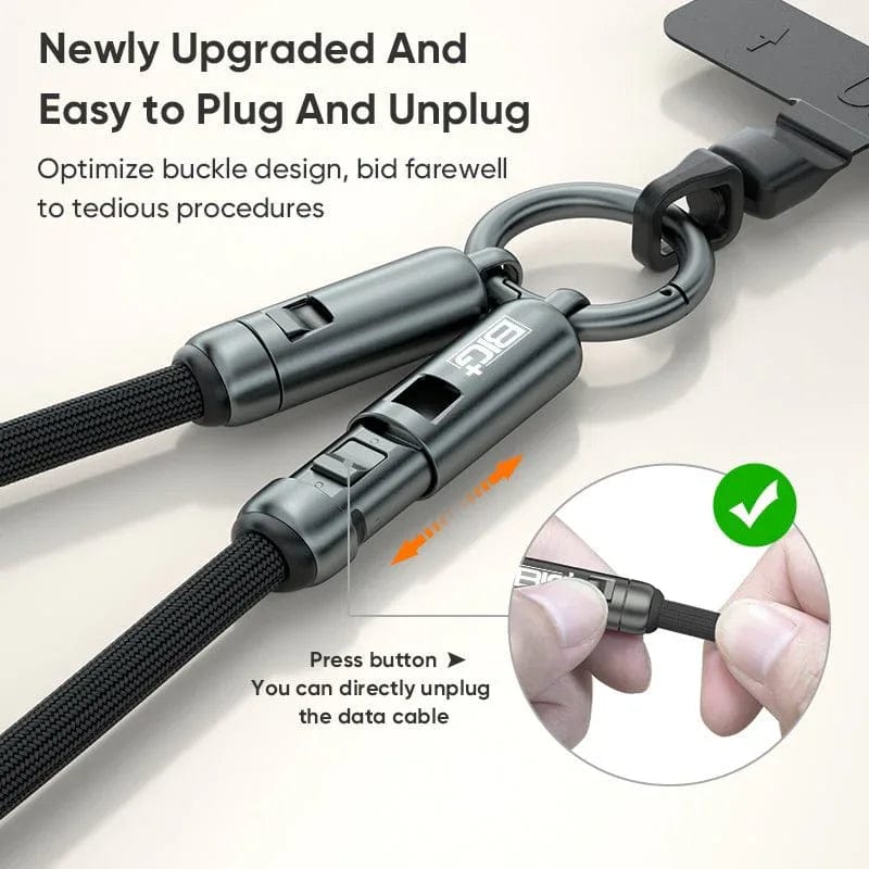 The BIG+ Store USB Cables USB‑C Charging Lanyard – Anti‑Loss Wrist Strap with Built‑In Type‑C Cable (Fast Charging  Travel‑Ready)