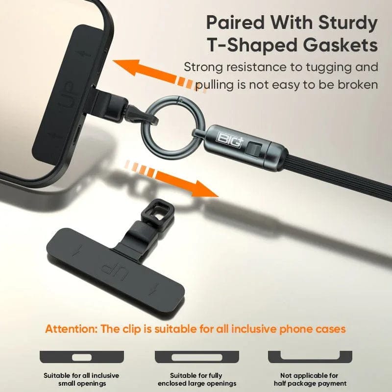 The BIG+ Store USB Cables USB‑C Charging Lanyard – Anti‑Loss Wrist Strap with Built‑In Type‑C Cable (Fast Charging  Travel‑Ready)