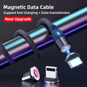 Magnetic Fast Charging & Data Transfer Cable Compatible with Micro-USB, TypeC & IOS Devices - The Big Plus Store