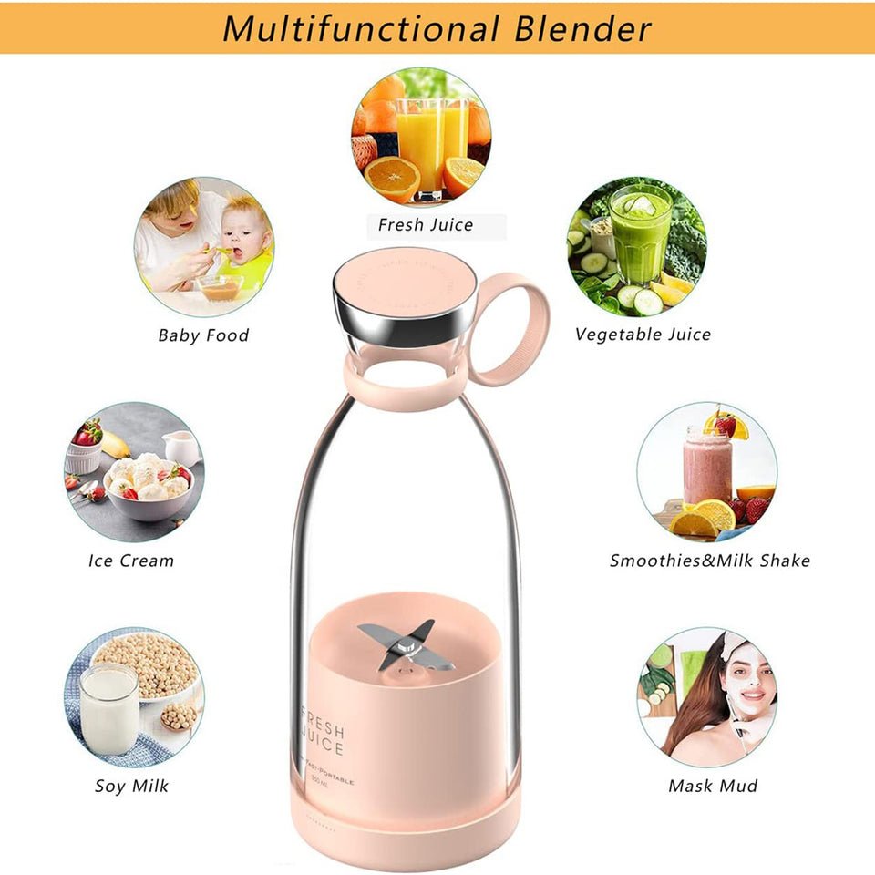 Personal Blender USB Rechargeable with 4 Large Blades for Smoothies and Shakes - The Big Plus Store