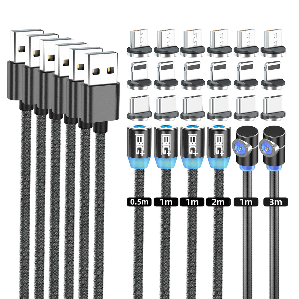 Magnetic Charging Cable Compatible with IOS, Micro USB and Type C for Smartphone - The Big Plus Store