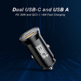 BIG+ Dual USB Car Charger [Metal], Fast Car Charger [1 Pack], 6A/36W [QC3.0] Car USB Charger, compatible with iPhone 12 11 Pro S20 S10 & smart phones, - The Big Plus Store