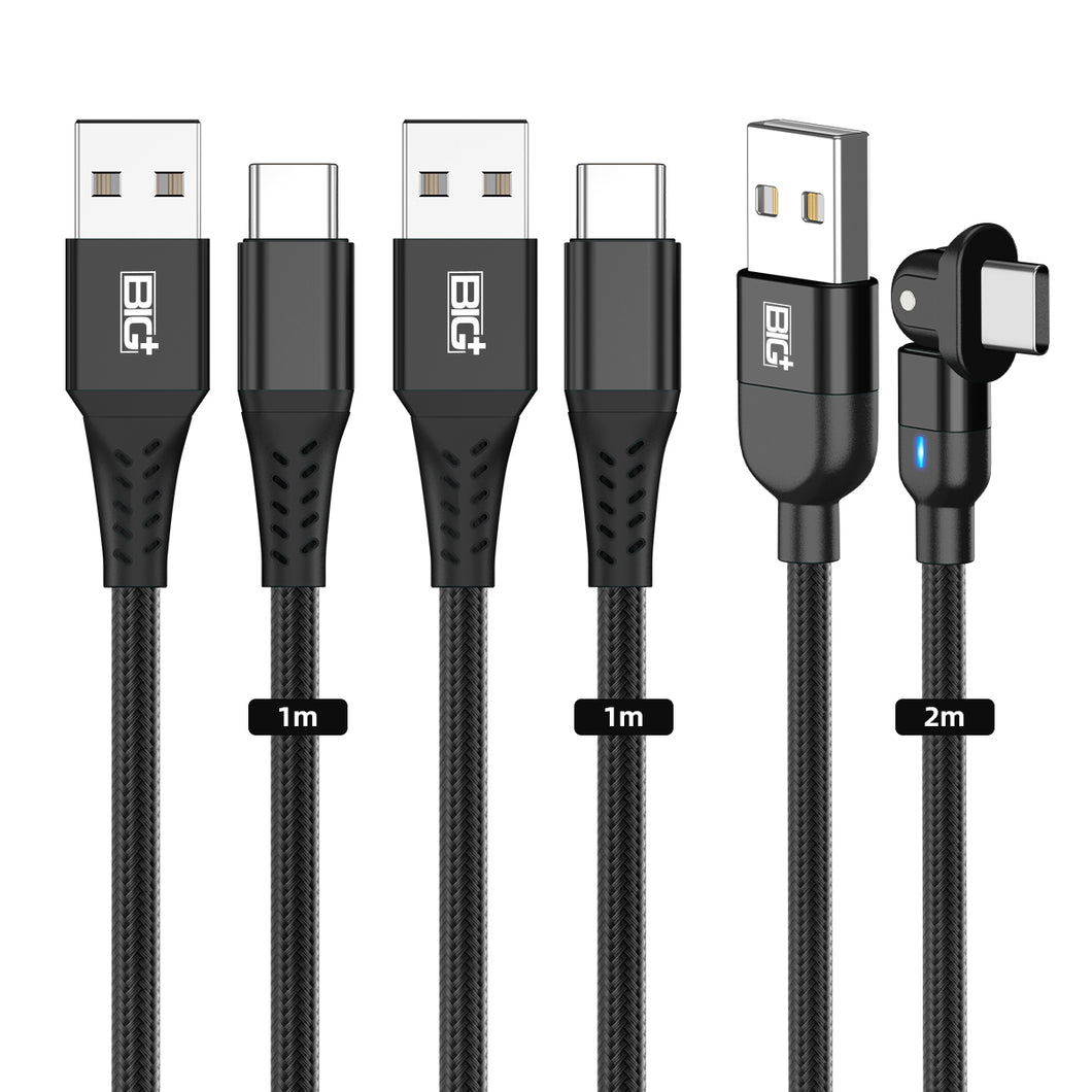 18W USB A to Type C Fast Charging Cable for Samsung Galaxy S21 S20 S22 Pixel Nintendo Switch LG GoPro All Type C Devices (Black) - The Big Plus Store