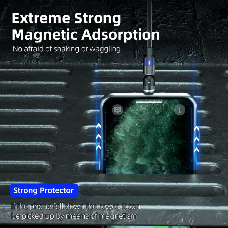 Magnetic Fast Charging Cable 540° Rotating Heads Compatible Charger for IOS & Android Devices - The Big Plus Store