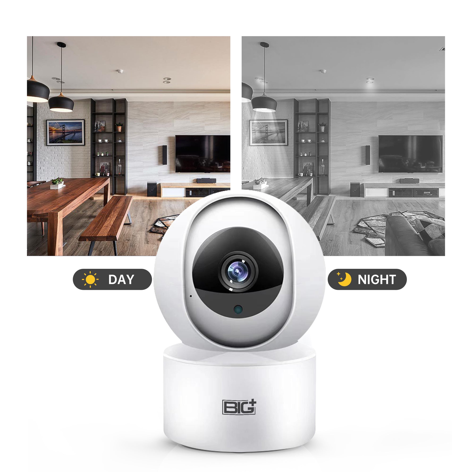 WiFi Full HD 3.0MP Pet Camera with Night Vision, 2-Way Audio, Motion Detection, Pan/Tilt, Smart IP Home Camera, - The Big Plus Store