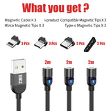 Magnetic Fast Charging & Data Transfer Cable Compatible with Micro-USB, TypeC & IOS Devices - The Big Plus Store
