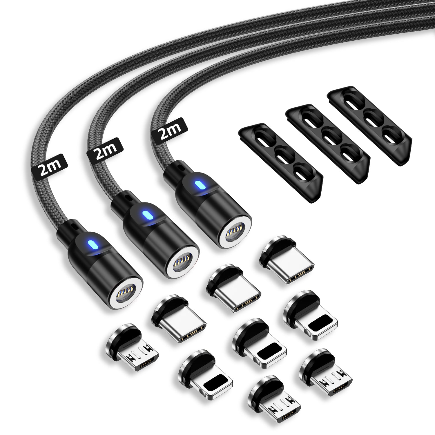 Magnetic Fast Charging & Data Transfer Cable Compatible with Micro-USB, TypeC & IOS Devices - The Big Plus Store