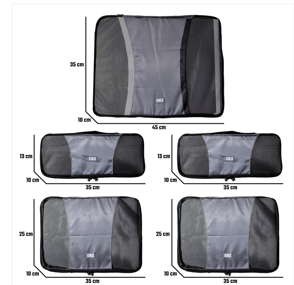 5-Piece Travel Packing Cubes Set. luggage organizers for travel - The Big Plus Store