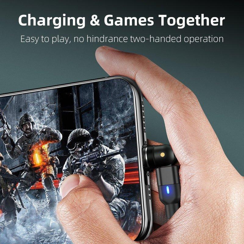 BIG+ Magnetic Fast Charging Cable 540° Rotating Heads Black 4 Pack - The Big Plus Store