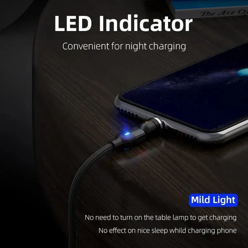 BIG+ Magnetic Fast Charging Cable 540° Rotating Heads Black 4 Pack - The Big Plus Store