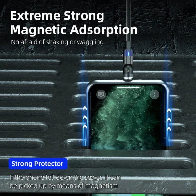 The BIG+ Store USB Cables BIG+ Magnetic Fast Charging Cable 540° Rotating Heads Black 4 Pack