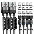 BIG+ Magnetic Fast Charging Cable 540° Rotating Heads Black 4 Pack - The Big Plus Store