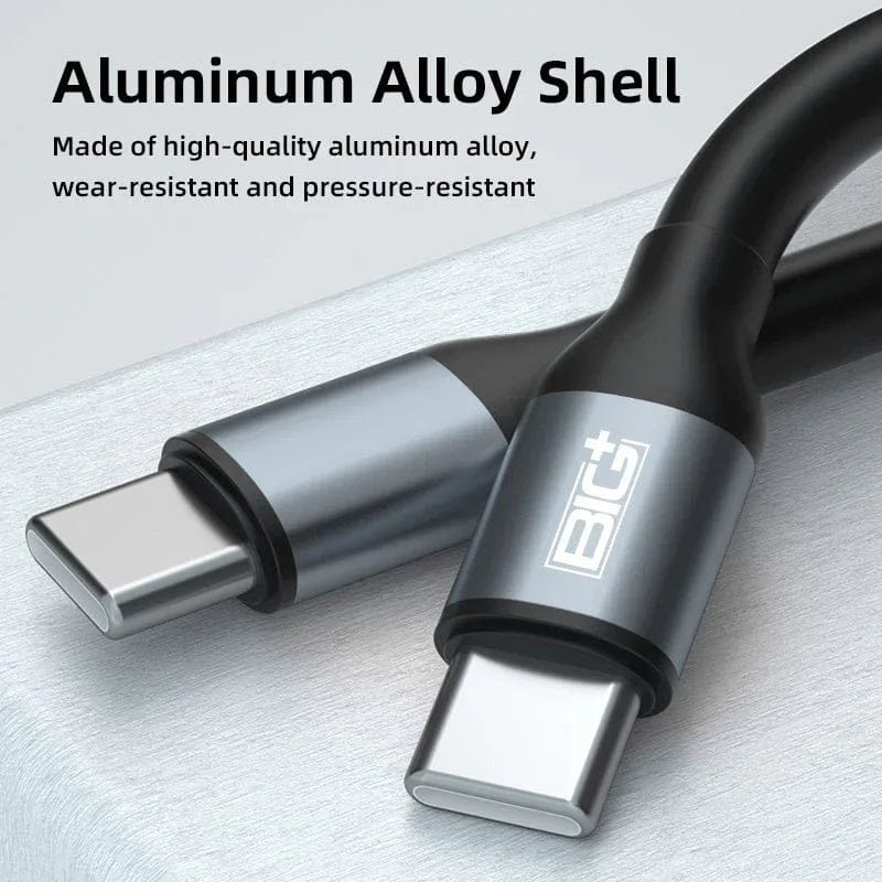 The BIG+ Store USB Cables BIG+ USB‑C to USB‑C Cable 2‑Pack (2M) – 60W PD Fast Charging, 3A Nylon Braided, 480Mbps Data Transfer