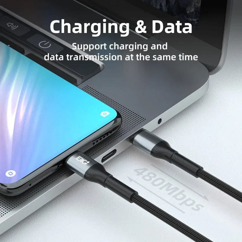 The BIG+ Store USB Cables BIG+ USB‑C to USB‑C Cable 2‑Pack (2M) – 60W PD Fast Charging, 3A Nylon Braided, 480Mbps Data Transfer