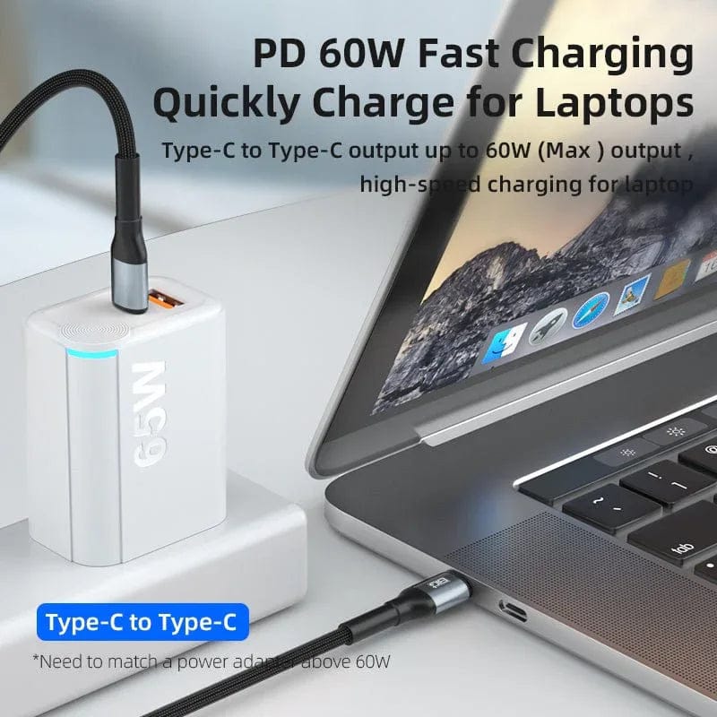 The BIG+ Store USB Cables BIG+ USB‑C to USB‑C Cable 2‑Pack (2M) – 60W PD Fast Charging, 3A Nylon Braided, 480Mbps Data Transfer