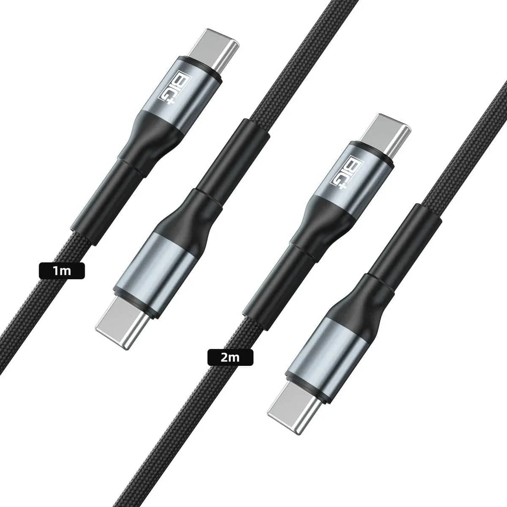 The BIG+ Store USB Cables BIG+ USB‑C to USB‑C Cable 2‑Pack (2M) – 60W PD Fast Charging, 3A Nylon Braided, 480Mbps Data Transfer