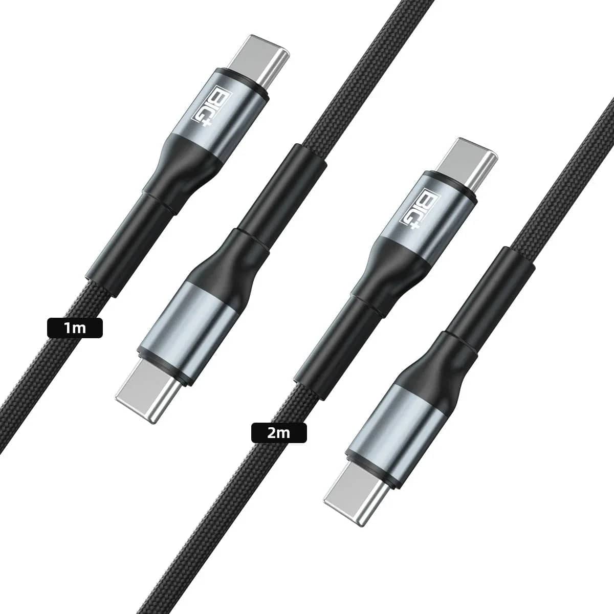 The BIG+ Store USB Cables BIG+ USB‑C to USB‑C Cable 2‑Pack (2M) – 60W PD Fast Charging, 3A Nylon Braided, 480Mbps Data Transfer