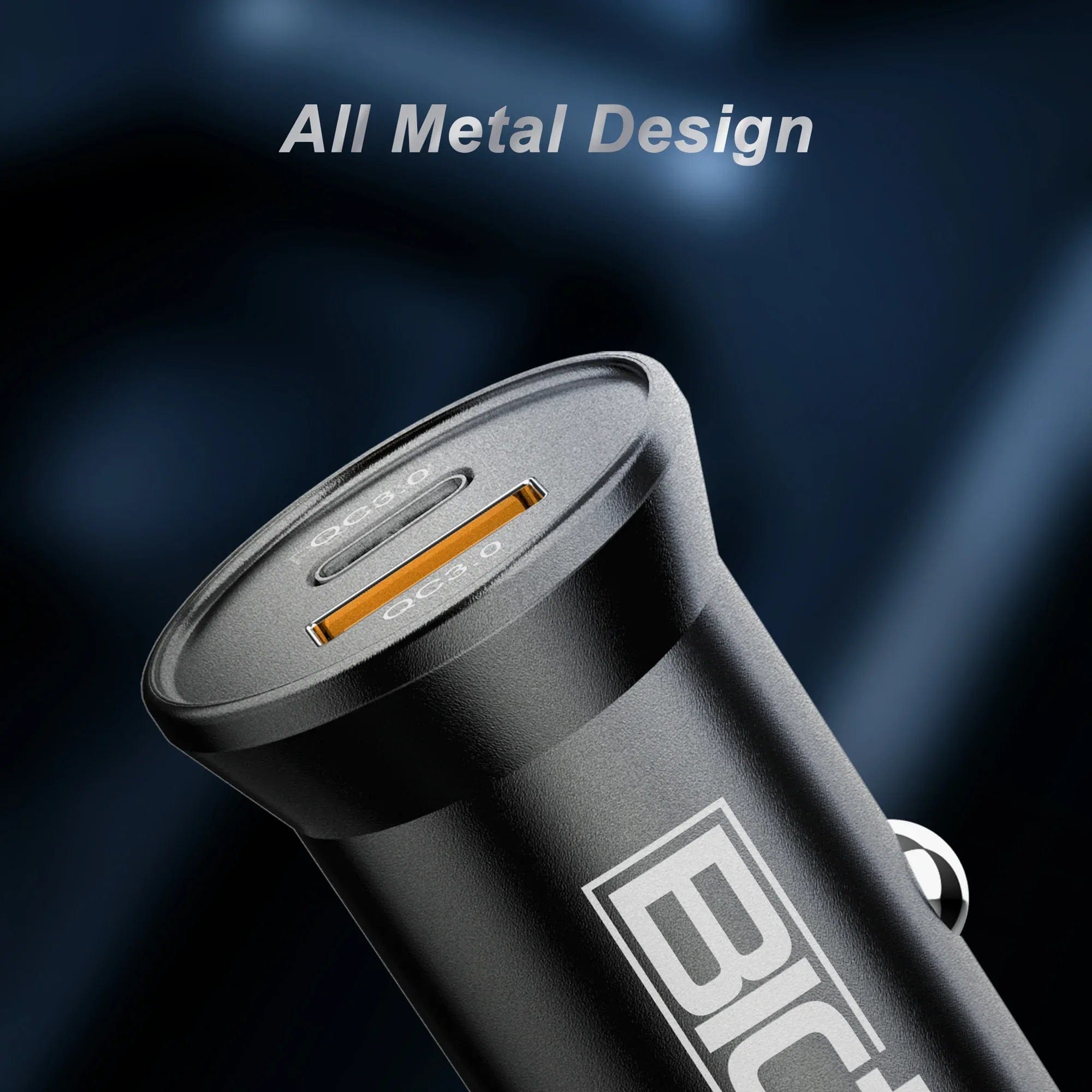 The BIG+ Store USB Car Chargers 30W USB‑C PD + QC3.0 Car Charger – Dual‑Port Fast Charging, Metal Alloy, Compact Design  BIG+