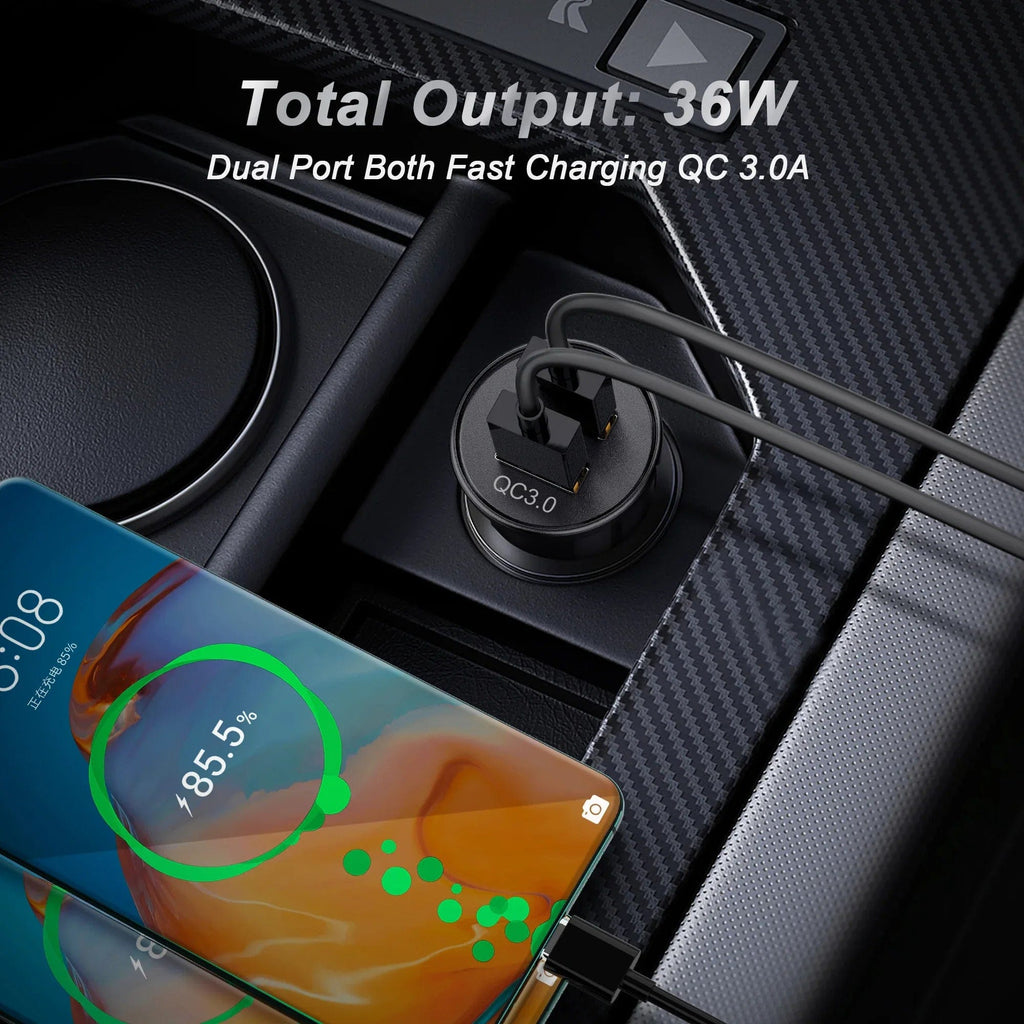 The BIG+ Store USB Car Chargers Metal Dual USB Car Charger – 4.8A Fast Charging, Smart IC Protection, Compact Alloy Design  BIG+